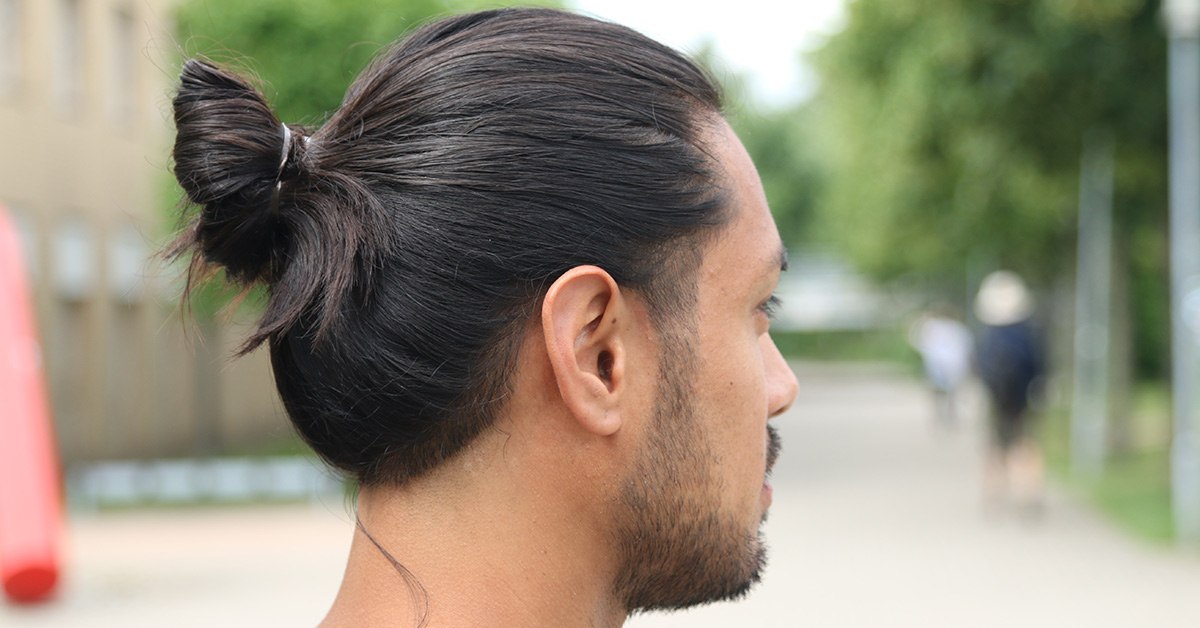 Finished full man bun