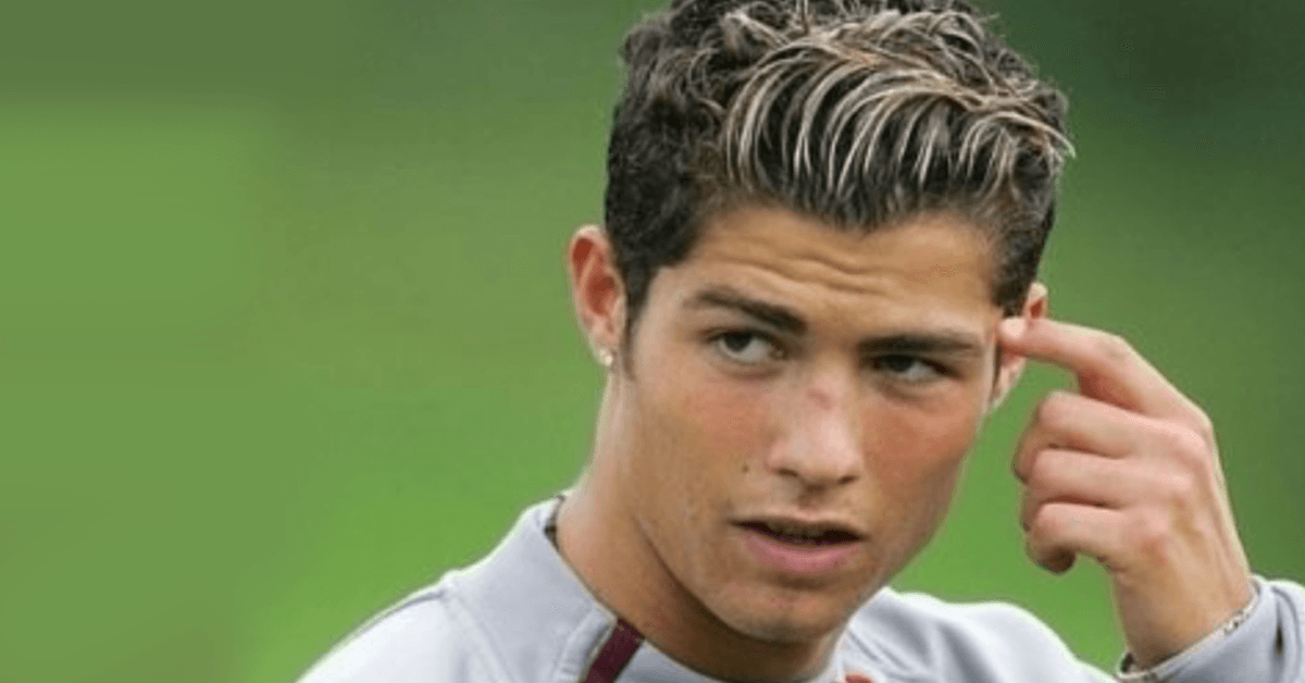 Cristiano Ronaldo with a frosty updo