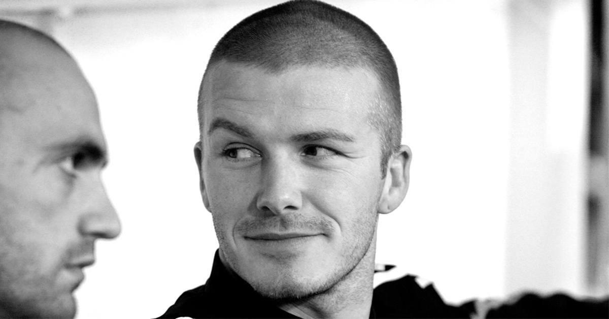 David Beckham with a buzz cut