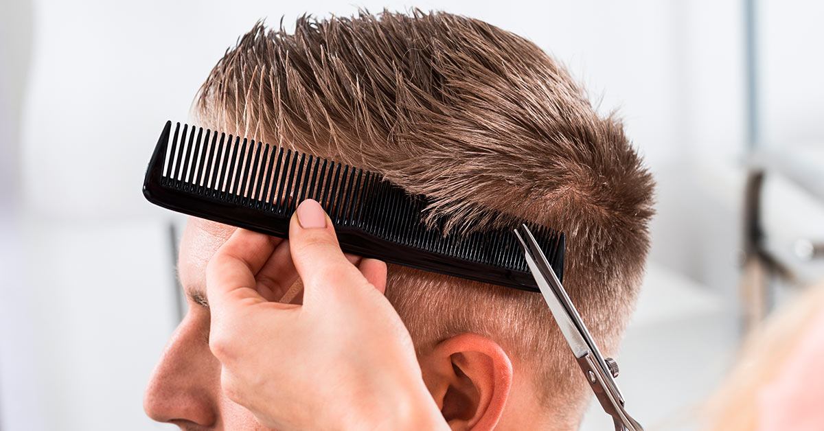 Cutting a spiked hairstyle