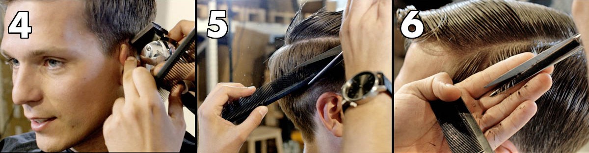 Trim the edges, scissor over comb, join the top and the sides