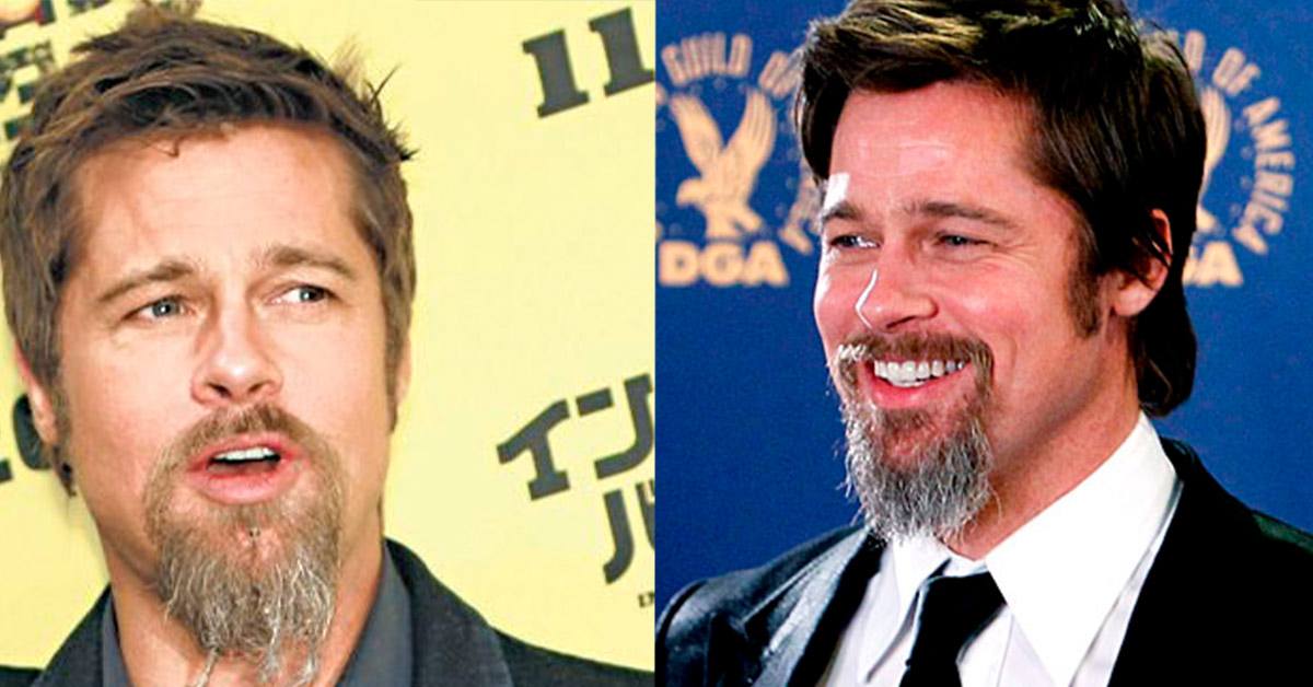 Brad Pitt with a duck tail beard