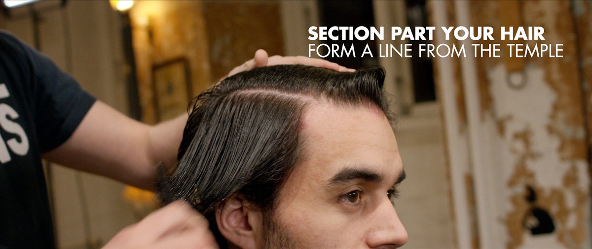 Section part your hair and form a line from the temple