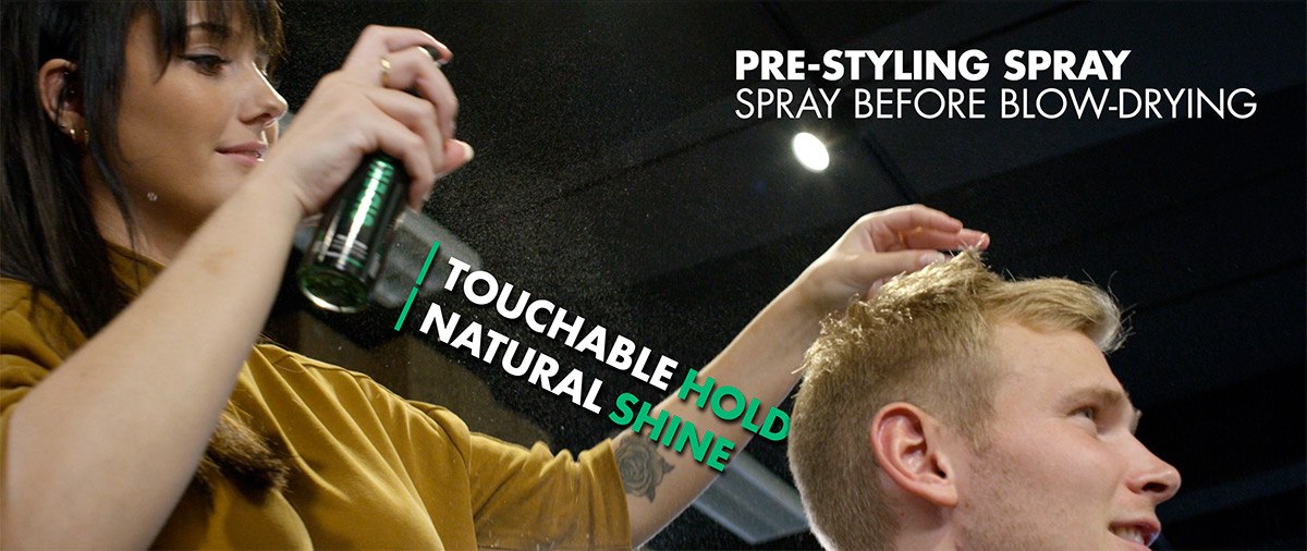 Use the pre-styling spray Sidekick before blow drying