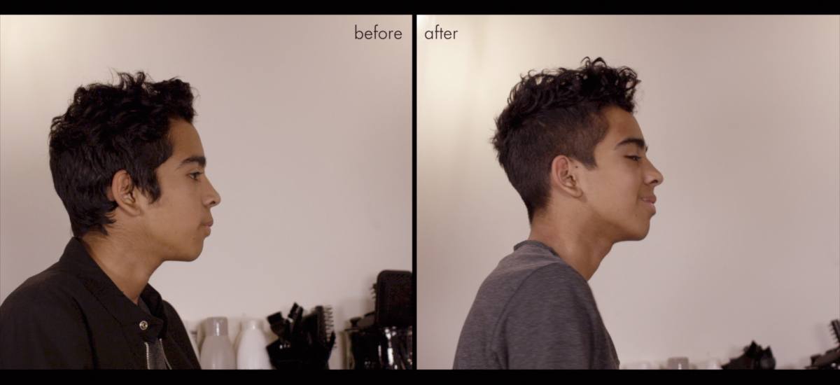 Before and after hairstyle