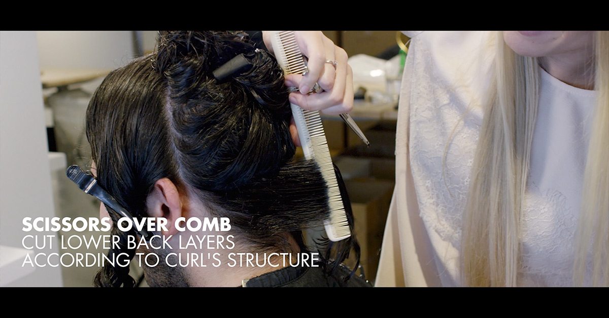 Cut lower back layers according to the curls structure