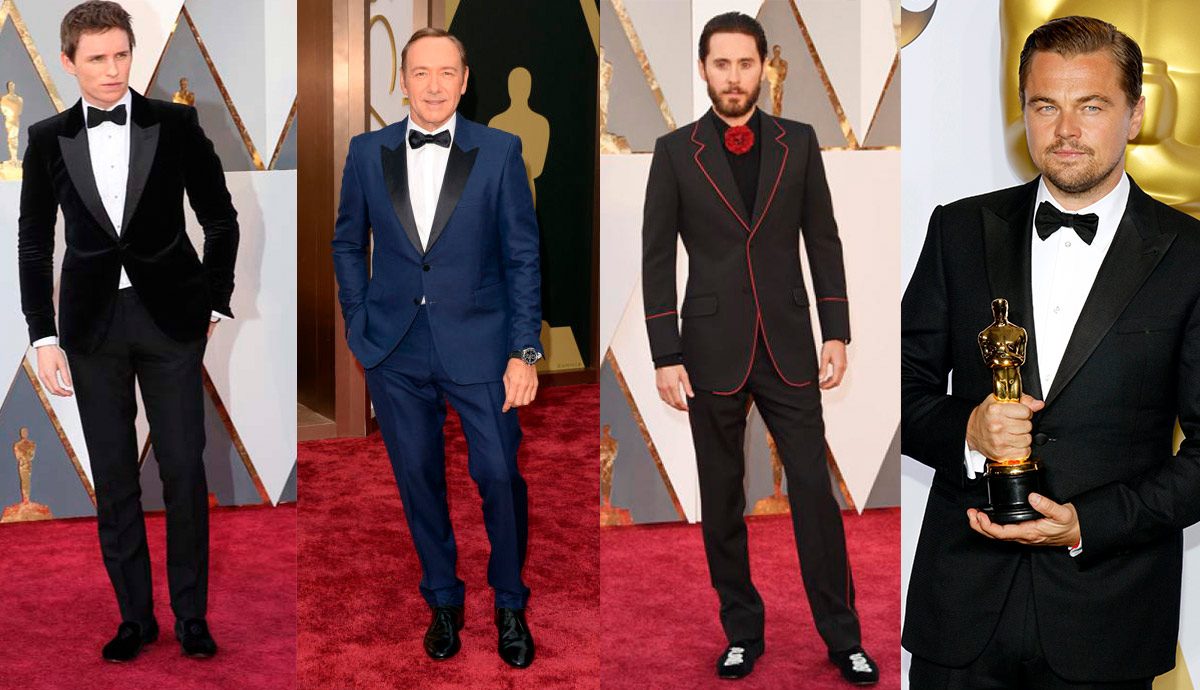 Eddie Redmayne, Kevin Spacey, Jerad Leto and Leonardo DeCaprio on the red carpet