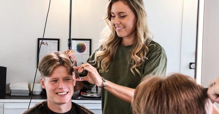 Man getting a haircut